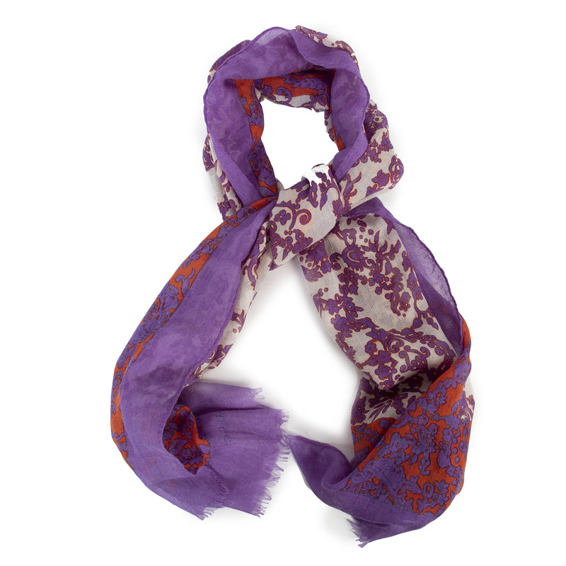 Authentieke Tweedehands Gucci Purple Wool Silk Scarf juiste prijs veilig online shoppen luxe merken webshop winkelen Antwerpen België mode fashion