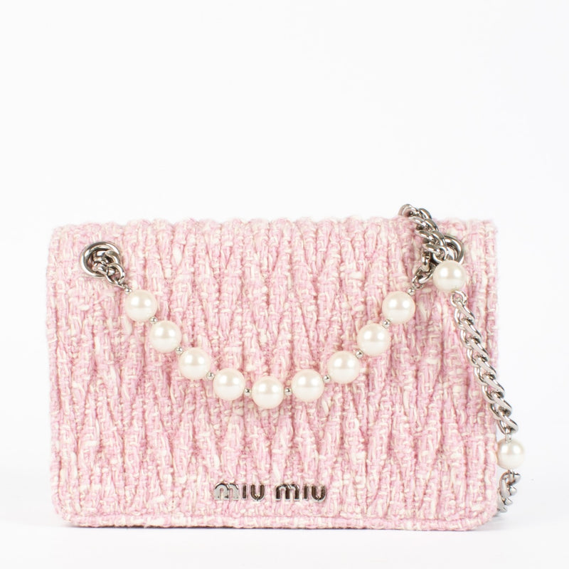 Authentic preloved Miu Miu Rosa Matelassé Tweed Mini Bag on Labellov.com