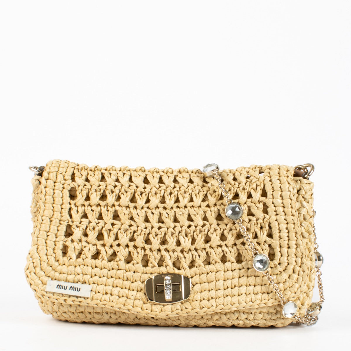 Authentic preloved Miu Miu Natural Raffia Bag on Labellov.com