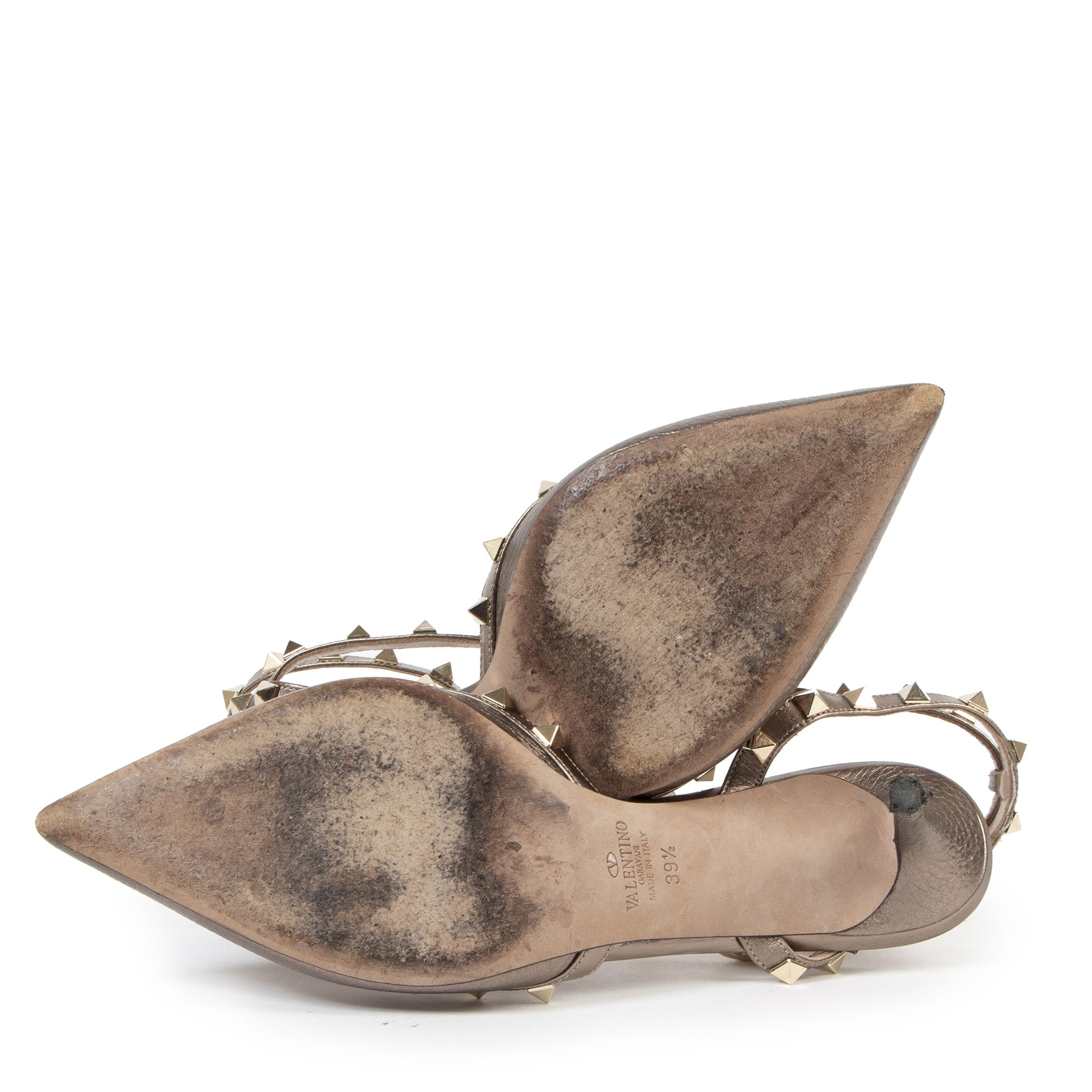 Valentino Metallic Bronze Rockstud Caged Pump