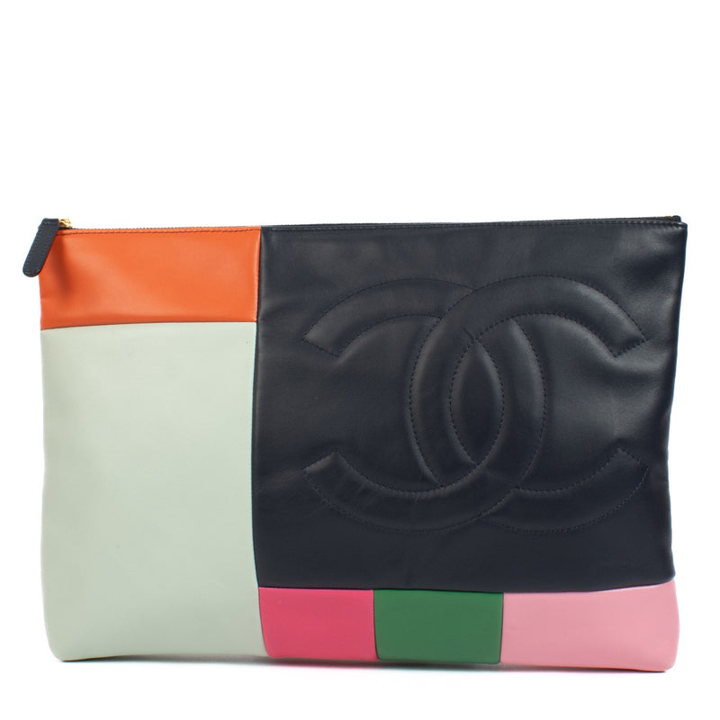 shop 100% authentic second hand Chanel Multicolor Colour Block Patchwork Clutch on Labellov.com