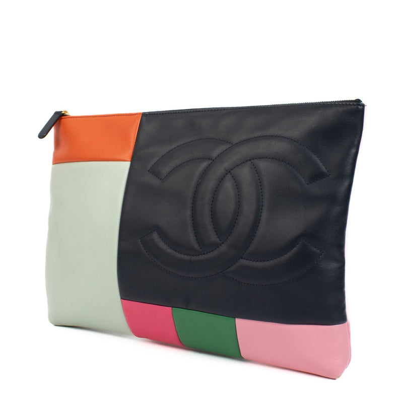 shop 100% authentic second hand Chanel Multicolor Colour Block Patchwork Clutch on Labellov.com