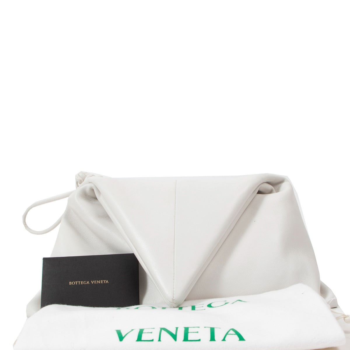 Bottega Veneta White Trine Angular Envelope Clutch