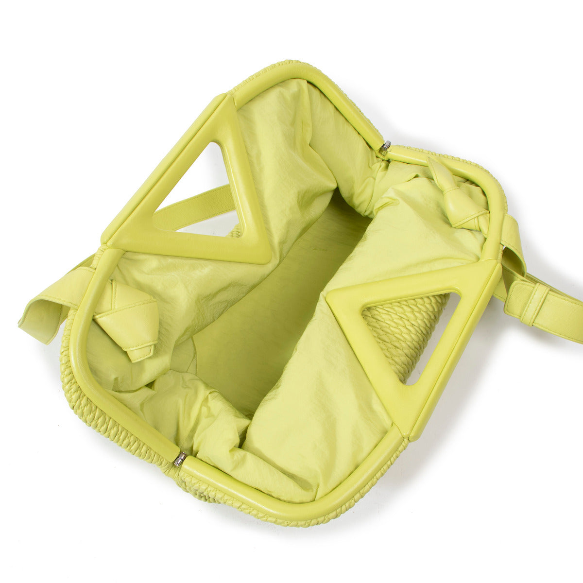 Bottega Veneta Point Medium Quilted Seagrass Top Handle Bag