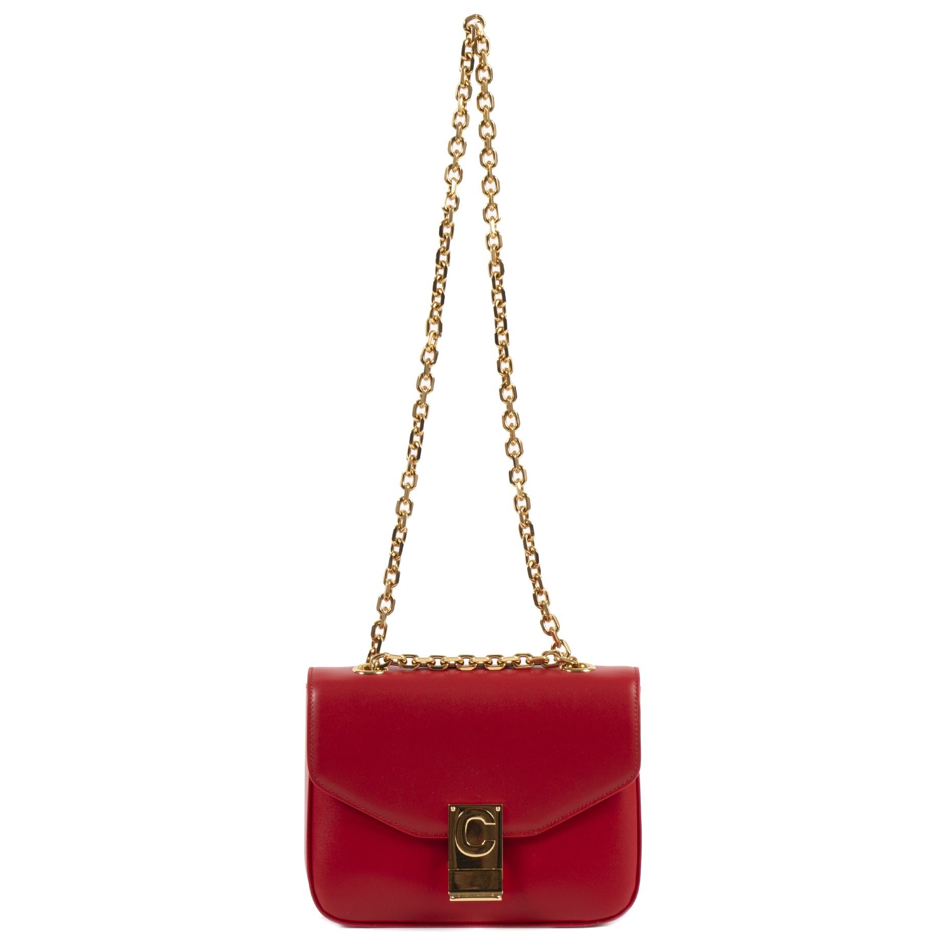 Celine Red Smooth Leather Small C Bag