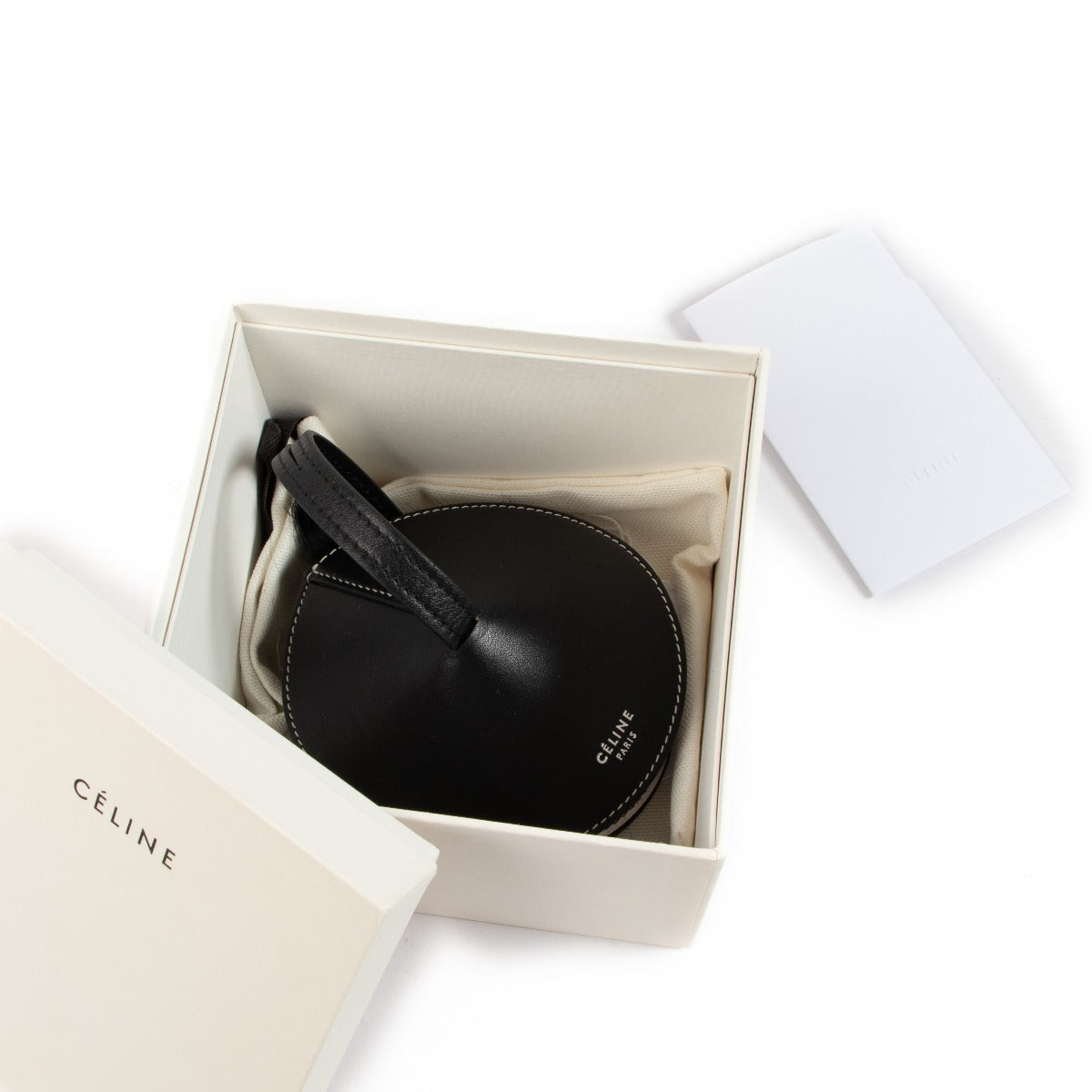 Celine Black Faux Fur Bag Charm