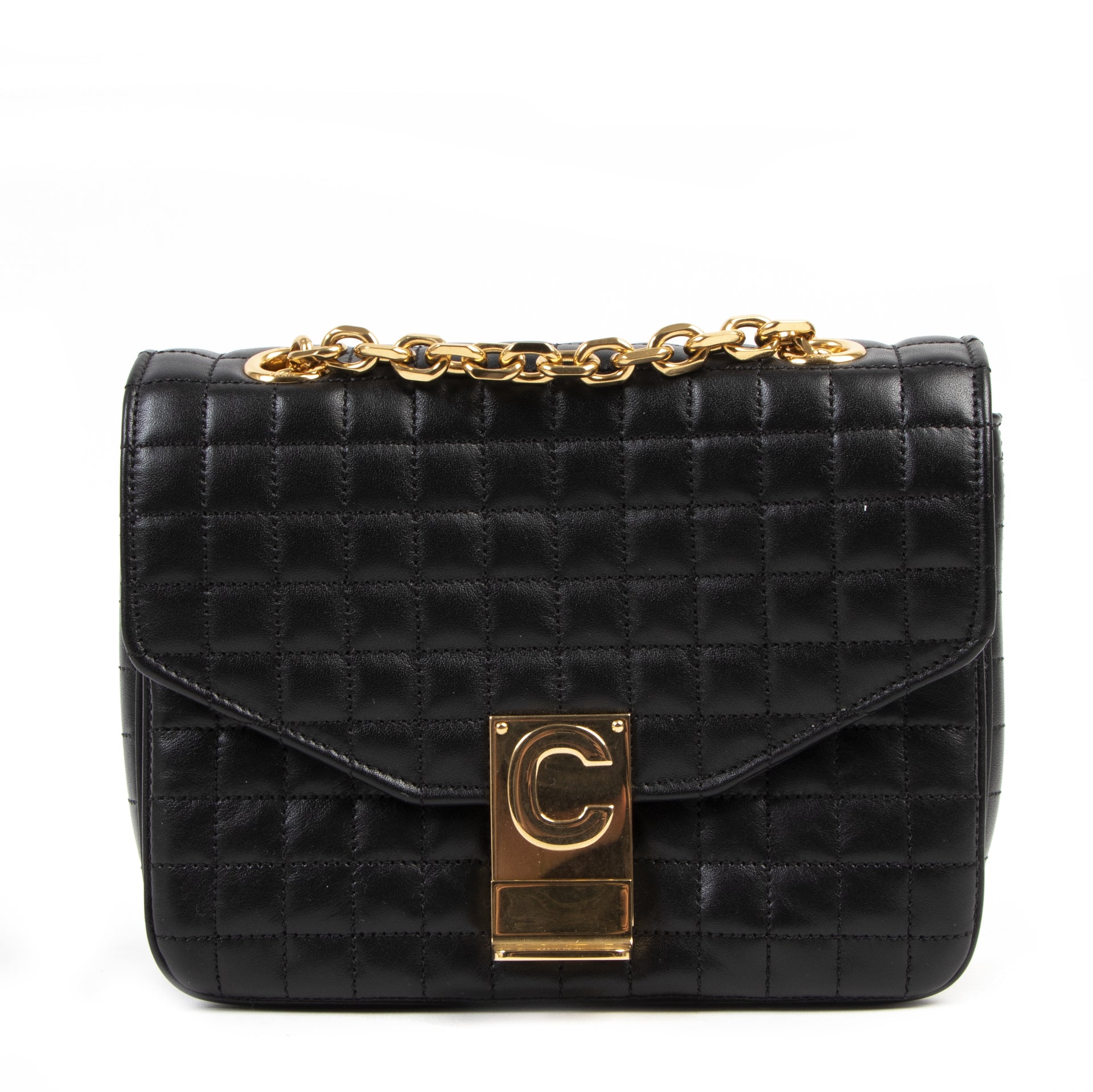 Céline C-bag small black Matelasse