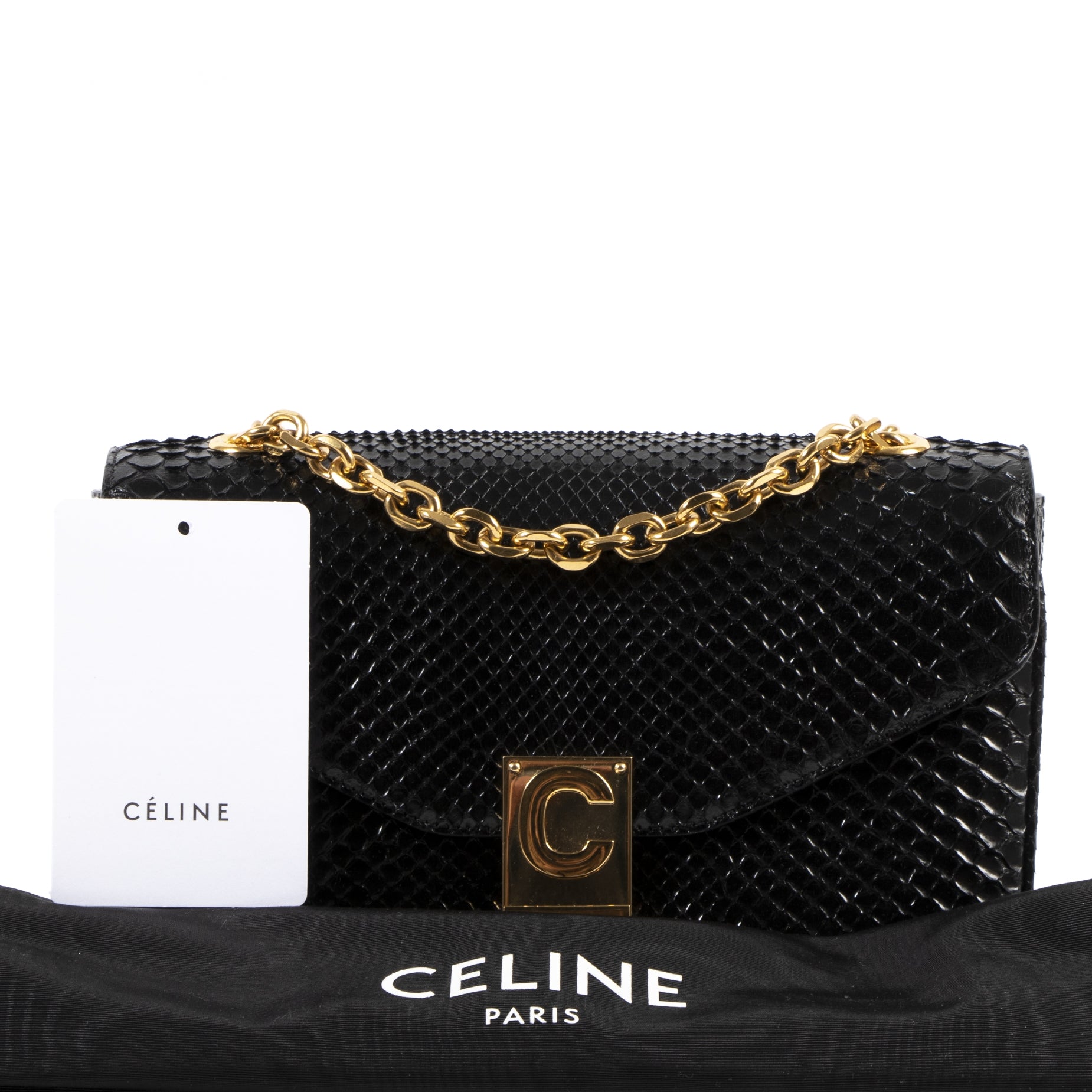 Celine Medium C-Bag Python Black Bag