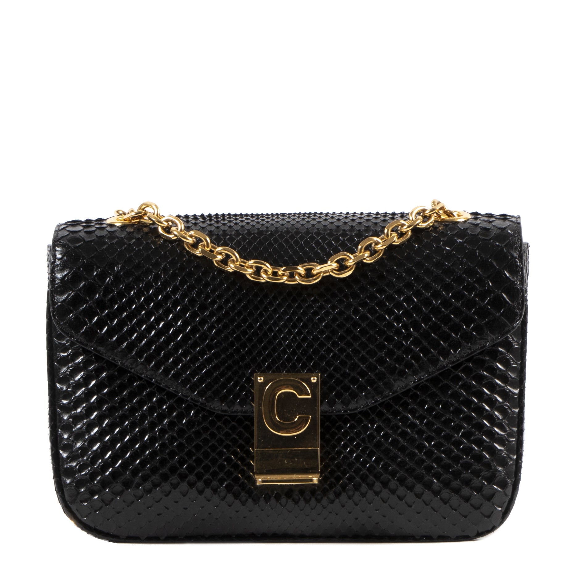 Celine Medium C-Bag Python Black Bag