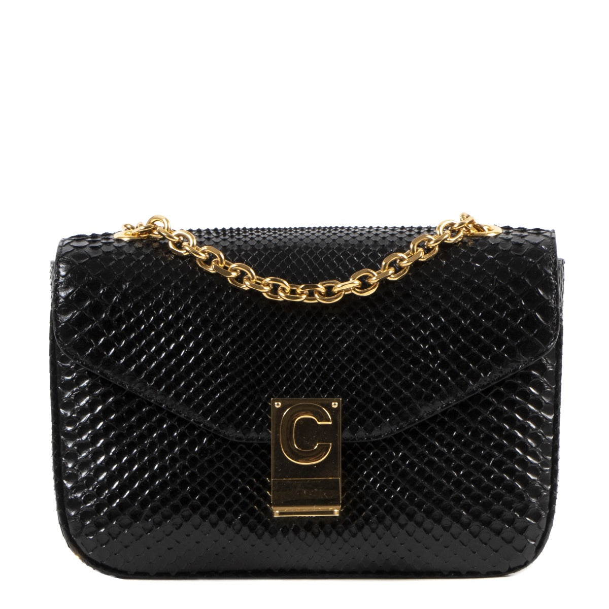 Celine Black Python Medium C bag