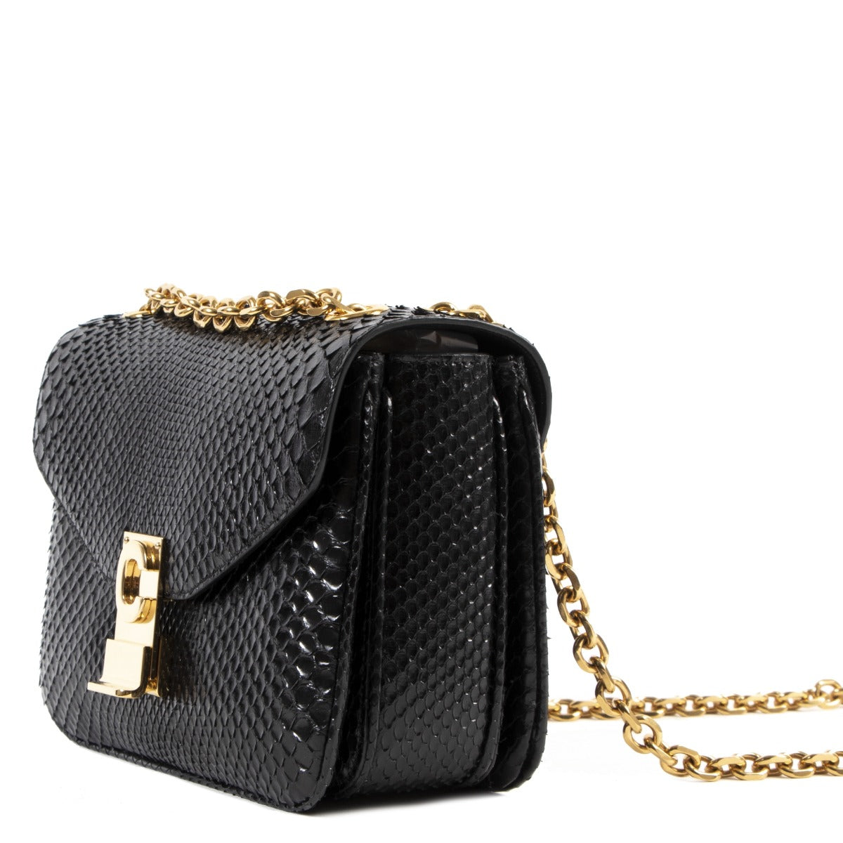 Celine Black Python Medium C Bag