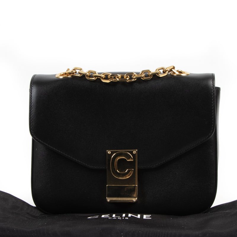 acheter en ligne seconde main Celine Black Boxcalf Small C-bag