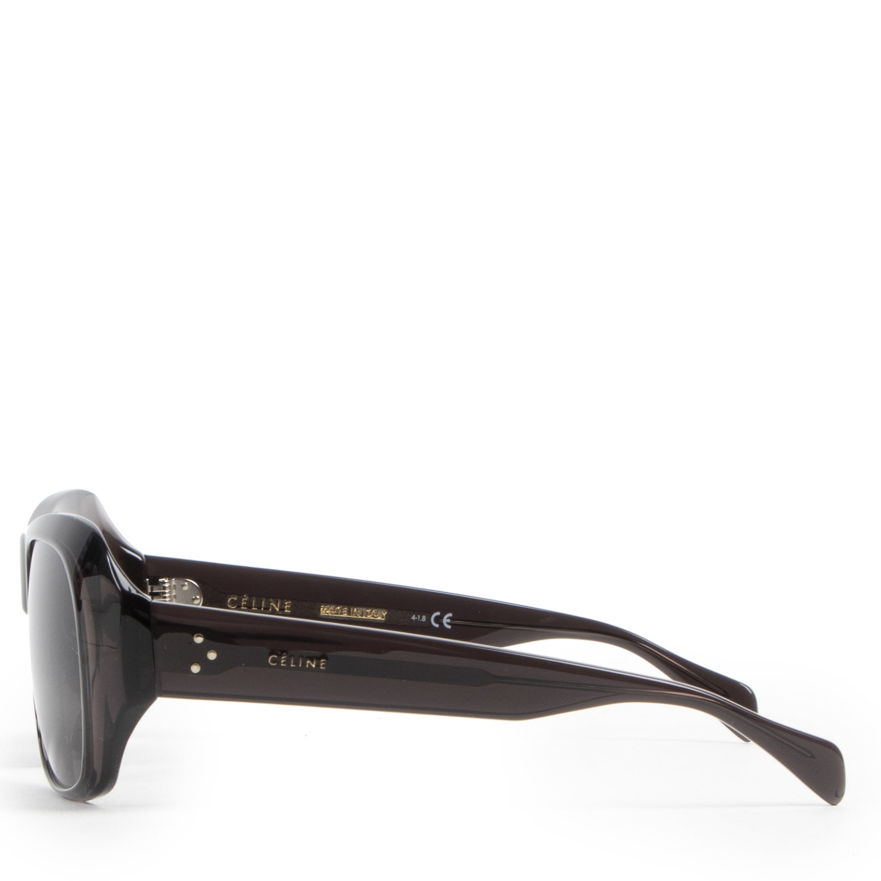 Authentieke Tweedehands Céline Transparant Dark Grey Rectangular 0049 Sunglasses juiste prijs veilig online shoppen luxe merken webshop winkelen Antwerpen België mode fashion