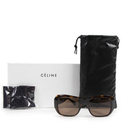 Authentic secondhand Céline Rectangular 0049 Dark Havana Sunglasses designer accessories fashion luxury vintage webshop safe secure online shopping