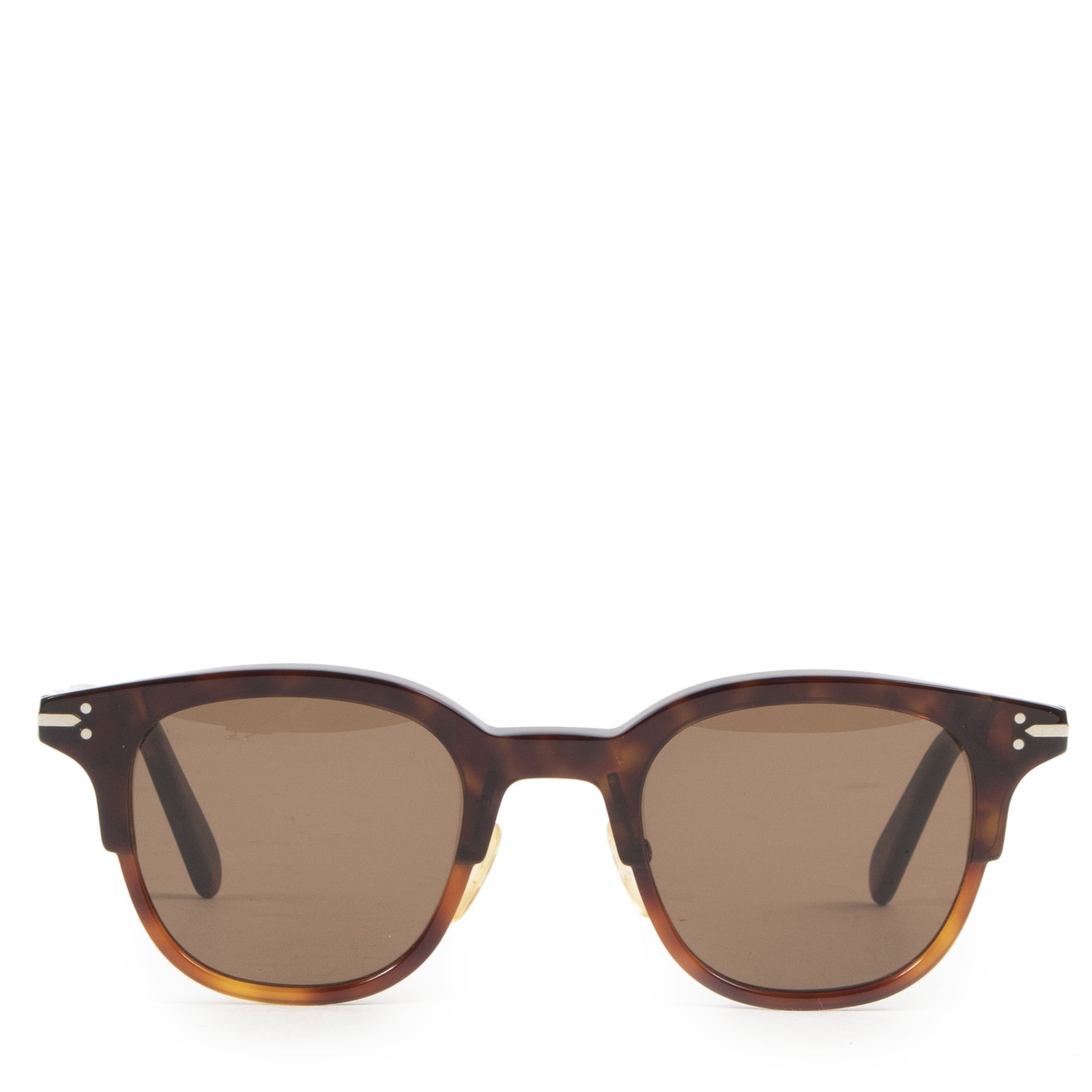 Authentic secondhand Céline Round Bicolor Black / Havanna Sunglasses designer accessories fashion luxury vintage webshop safe secure online shopping