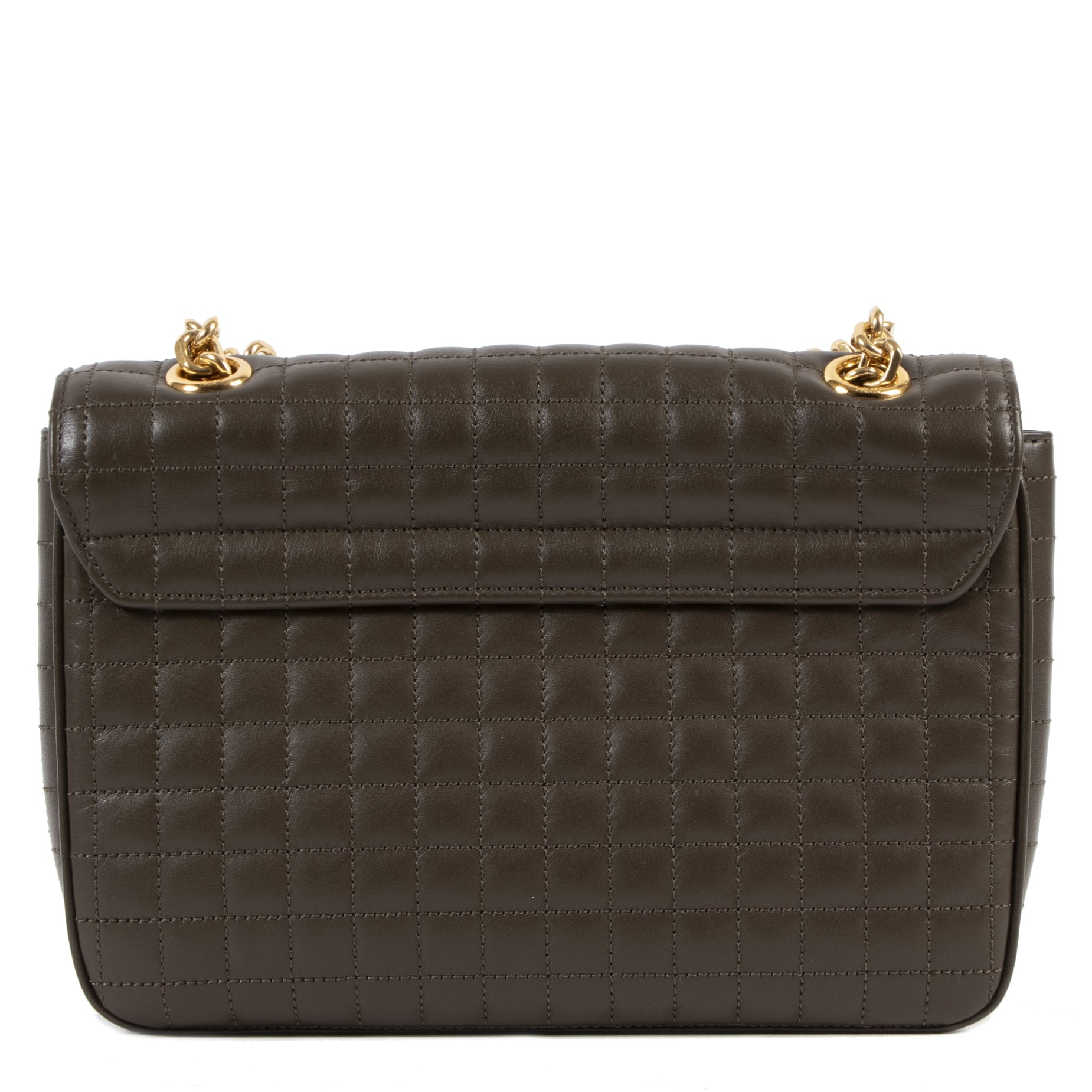 Celine C Black Khaki Matelasse Bag full set brand new available online at Labellov