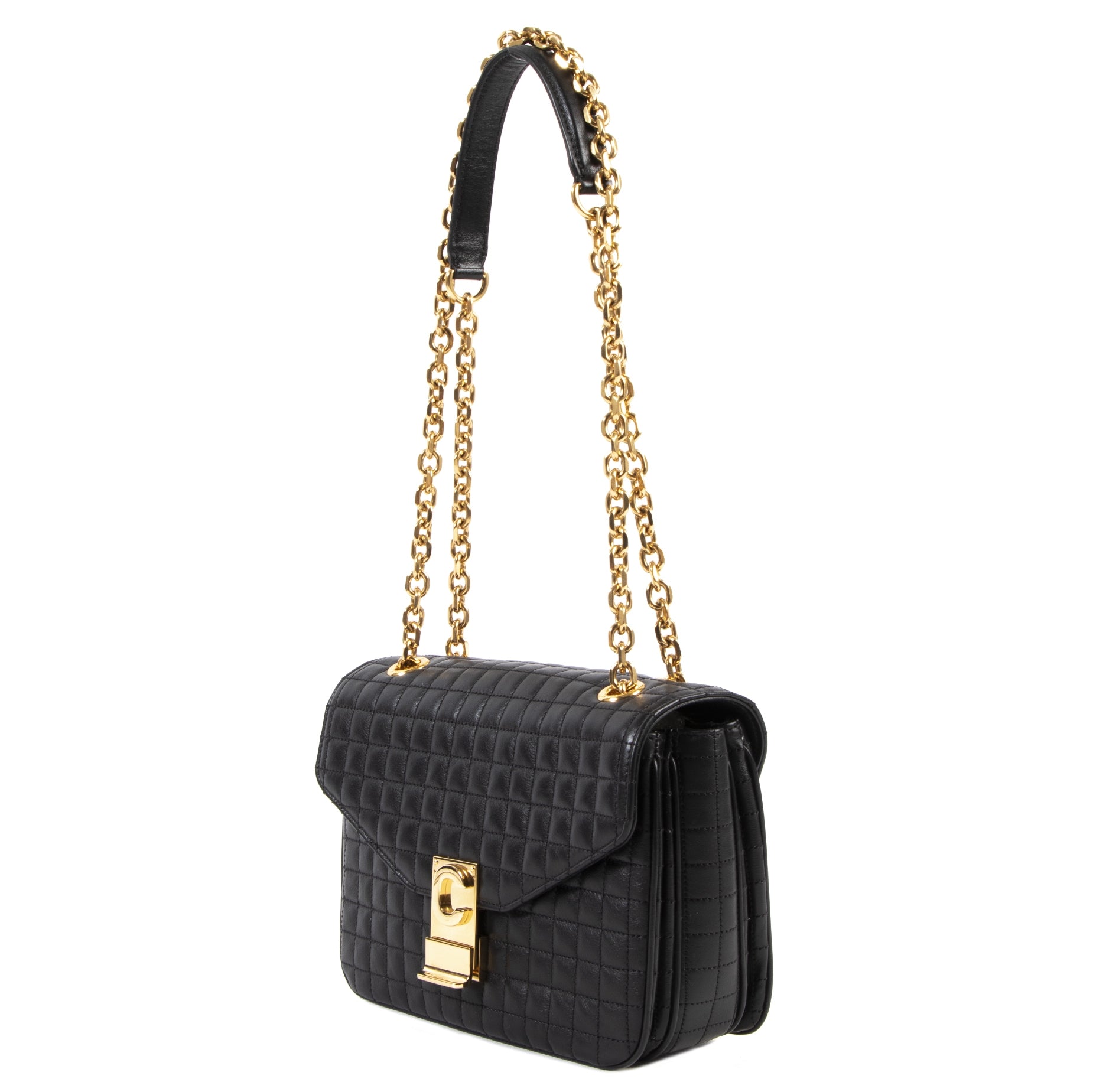 Koop en verkoop veilig en makkelijk uw authentieke designer Celine C Black Medium Matelasse Bag