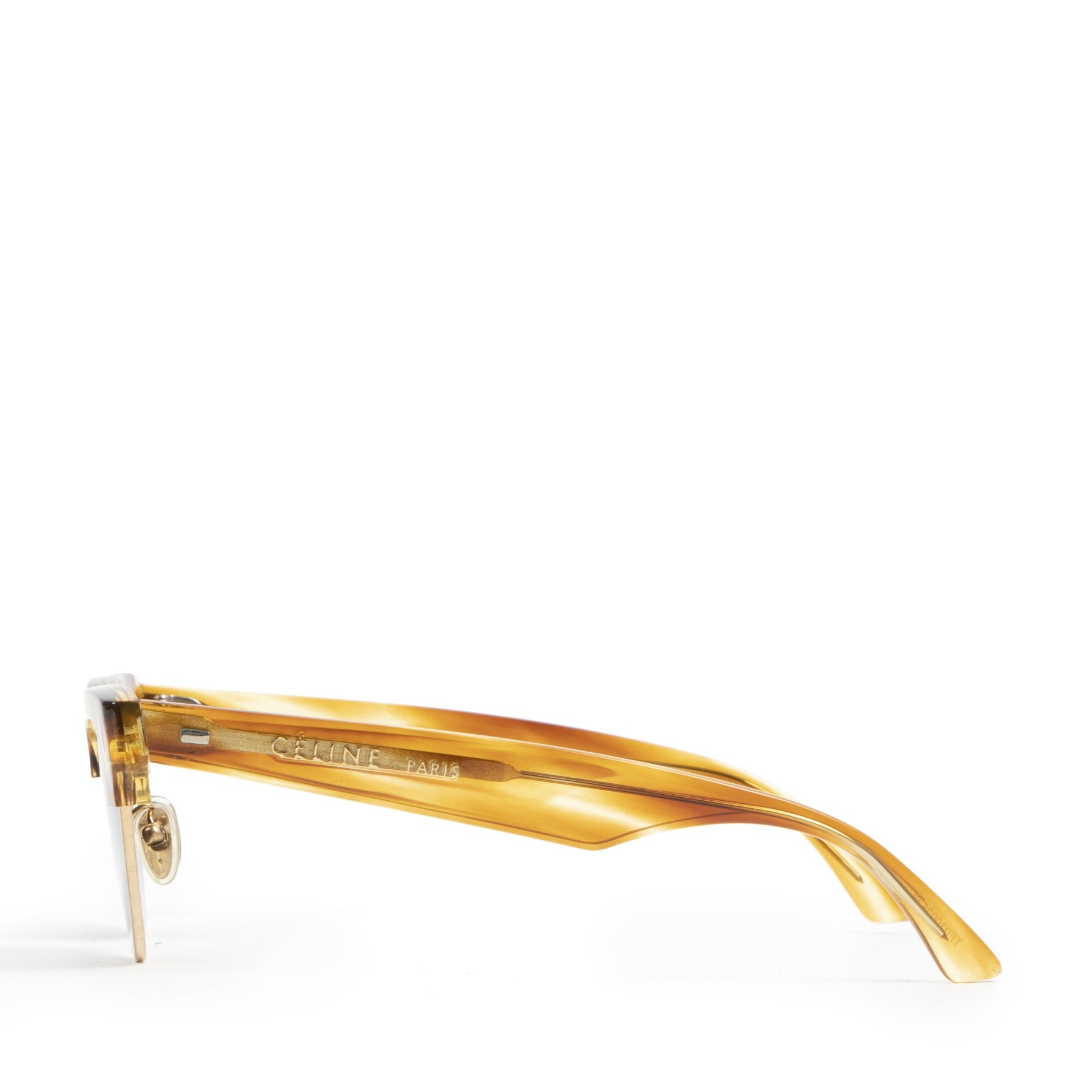 Céline Round 0059 Striped Honey Havana Sunglasses