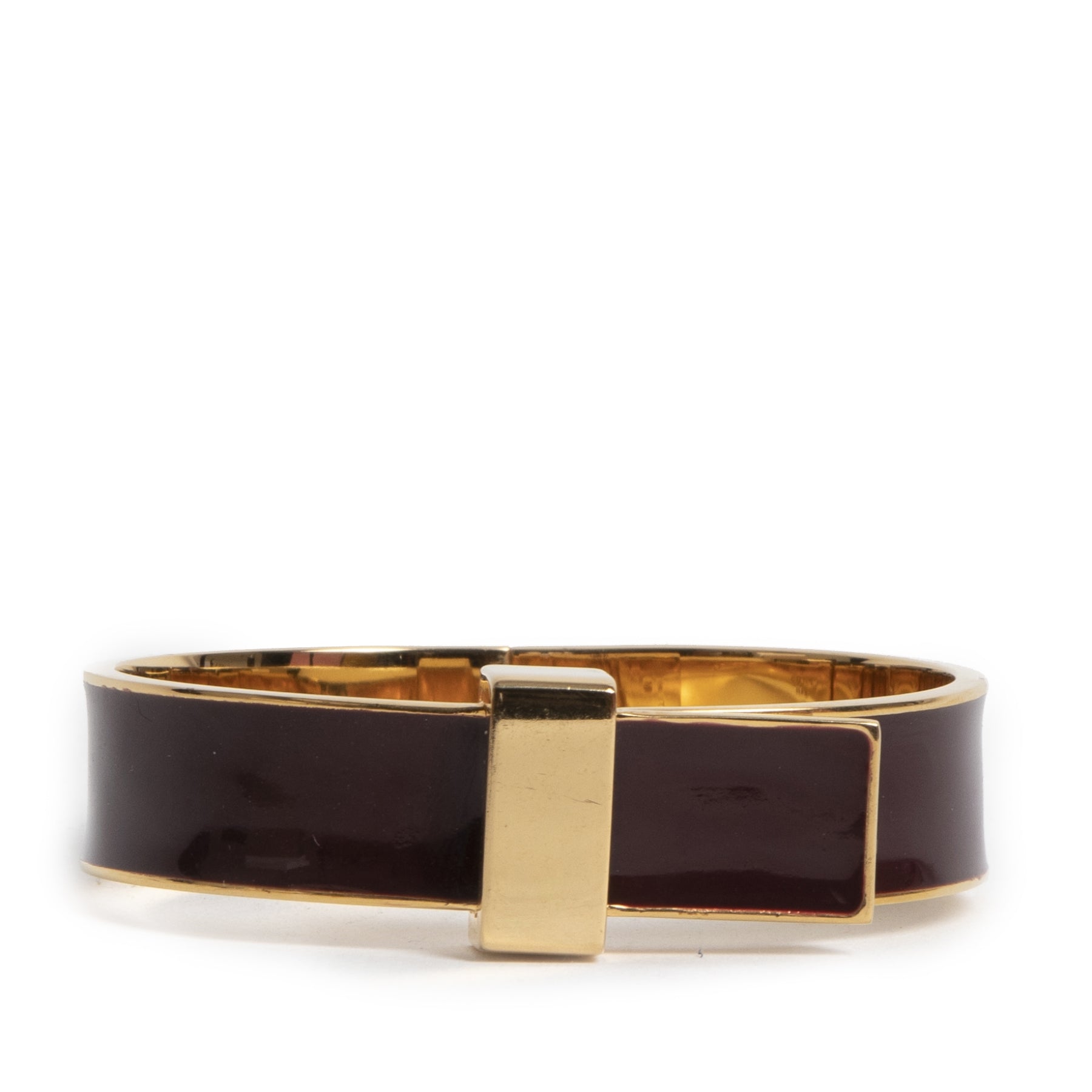 Authentieke Tweedehands Céline Brown Enamelled Bracelet - Size Medium juiste prijs veilig online shoppen luxe merken webshop winkelen Antwerpen België mode fashion