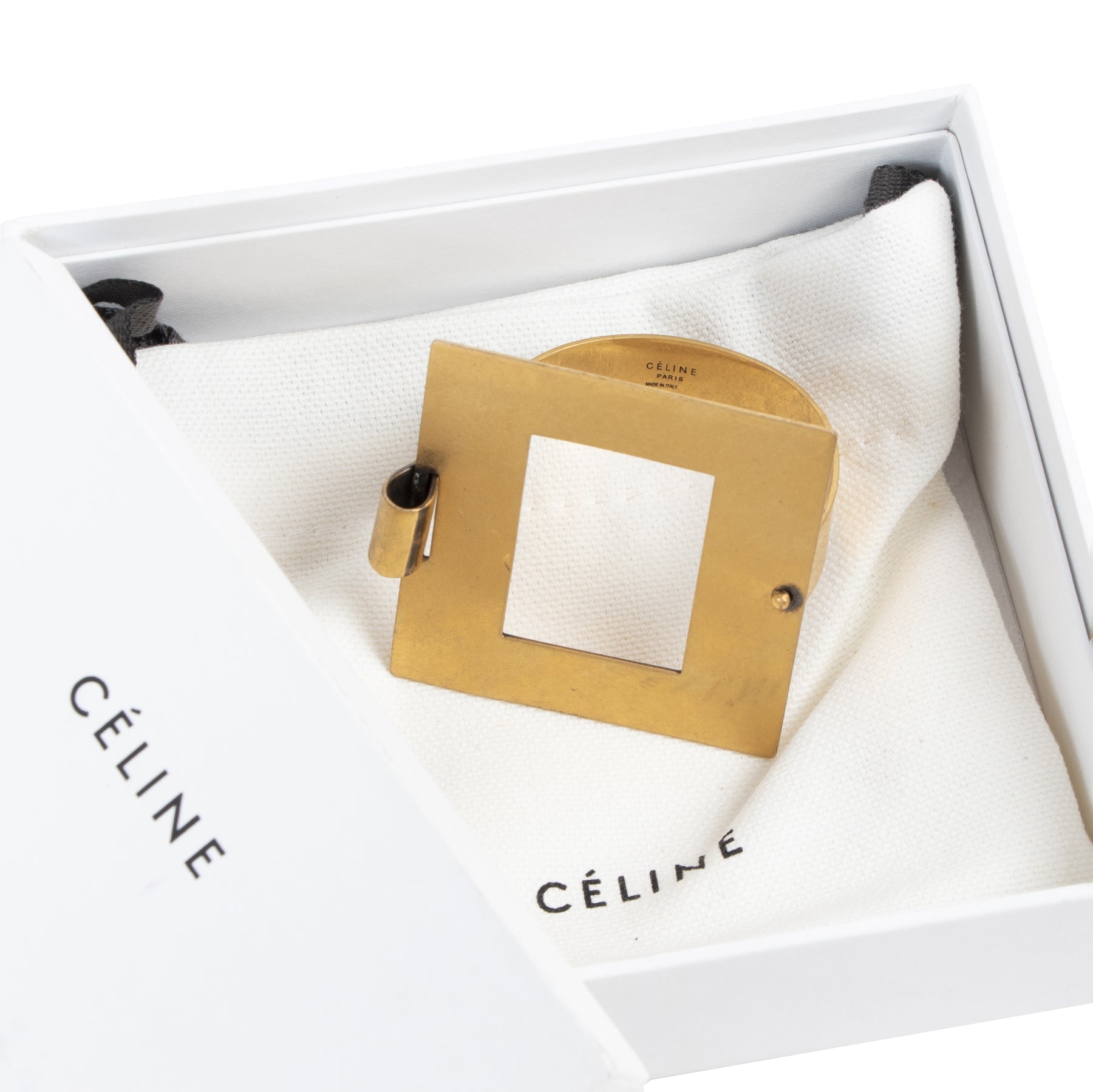 Authentic secondhand Céline Golden Square Bracelet - Size S designer accessories fashion luxury vintage webshop safe secure online shopping