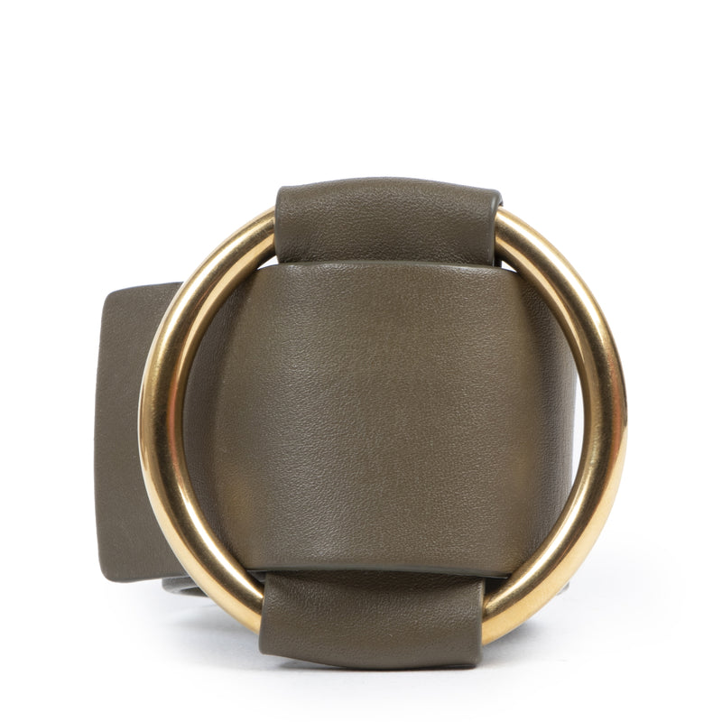 Authentic secondhand Céline Khaki Leather Bracelet - Size Medium designer accessories fashion luxury vintage webshop safe secure online shopping