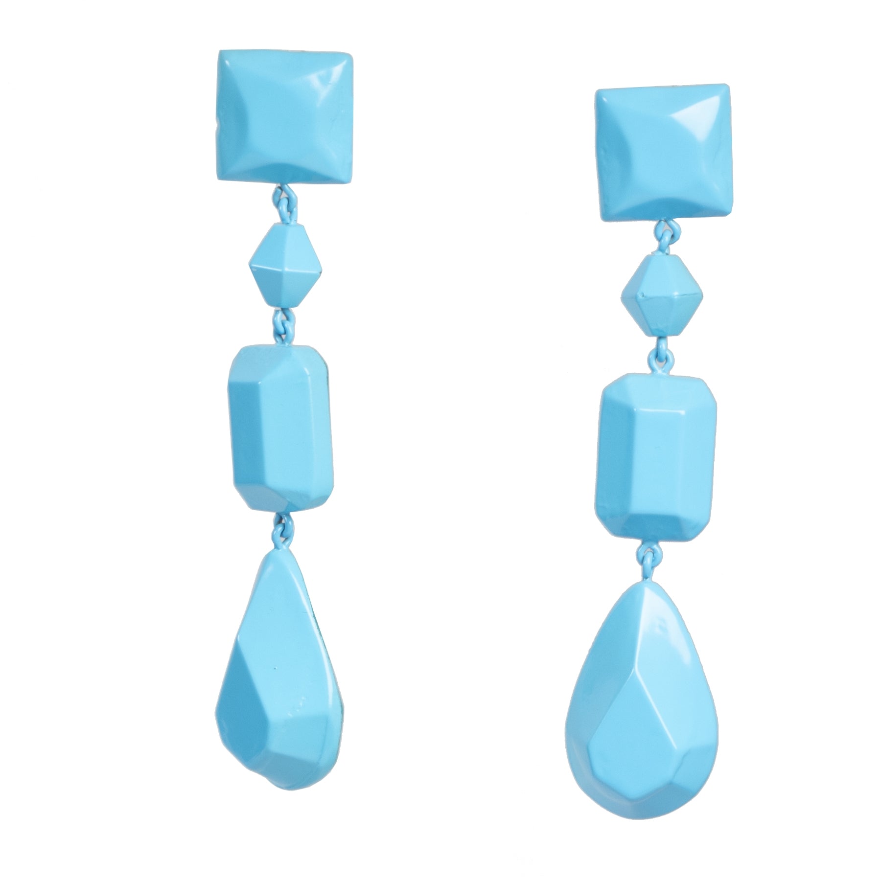 Authentieke Tweedehands Céline Turquoise Blue Drop Earrings juiste prijs veilig online shoppen luxe merken webshop winkelen Antwerpen België mode fashion