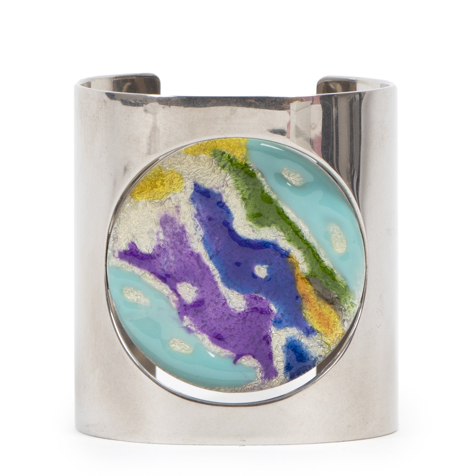 Céline Silver With Multicolor Touch Cuff Bracelet