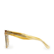 Authentieke Tweedehands Céline Yellow Havana Striped Oversized 0055 Sunglasses juiste prijs veilig online shoppen luxe merken webshop winkelen Antwerpen België mode fashion