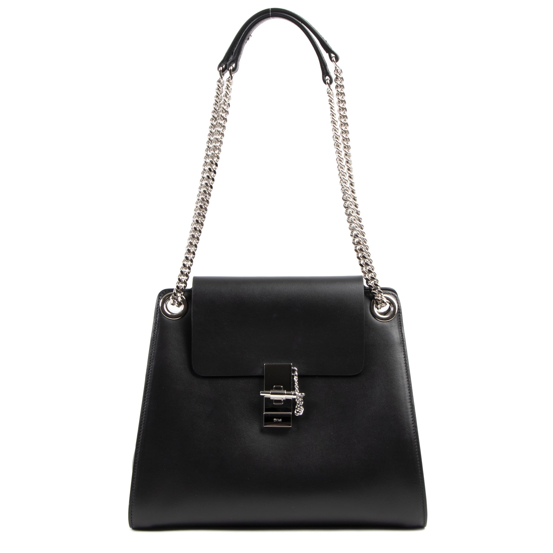 Chloé Black Annie Shoulder Bag GHW bij Labellov luxe tweedehands zaak uit Antwerpen
