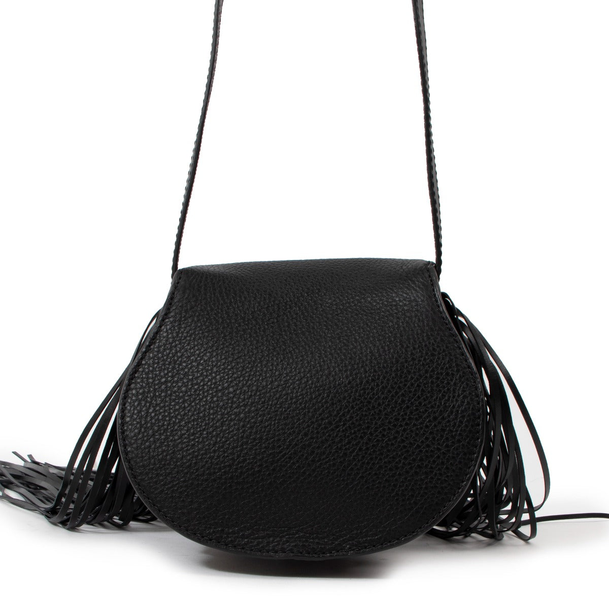Sac Marcie Fringe Selle Petit Noir Chloé