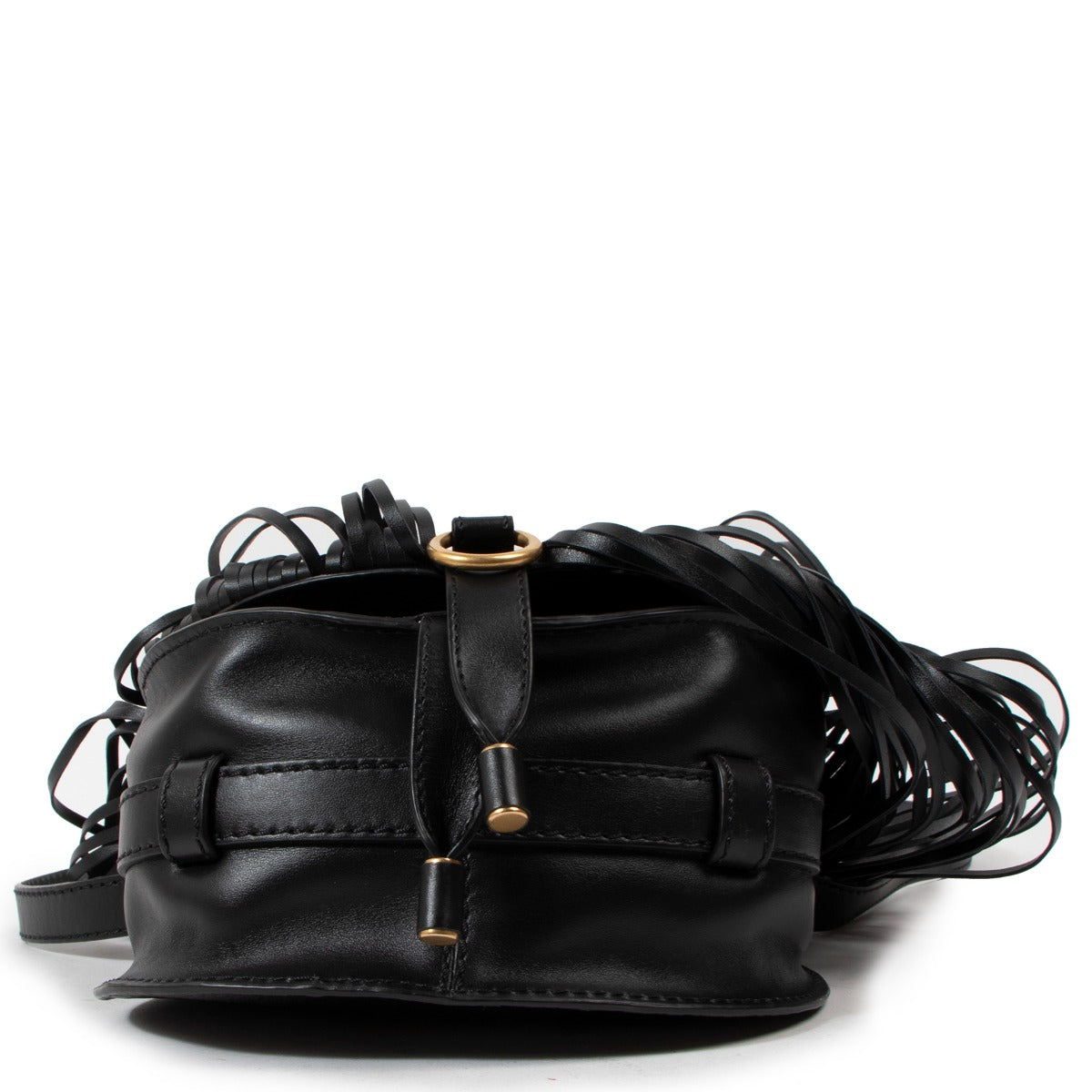 Sac Marcie Fringe Selle Petit Noir Chloé