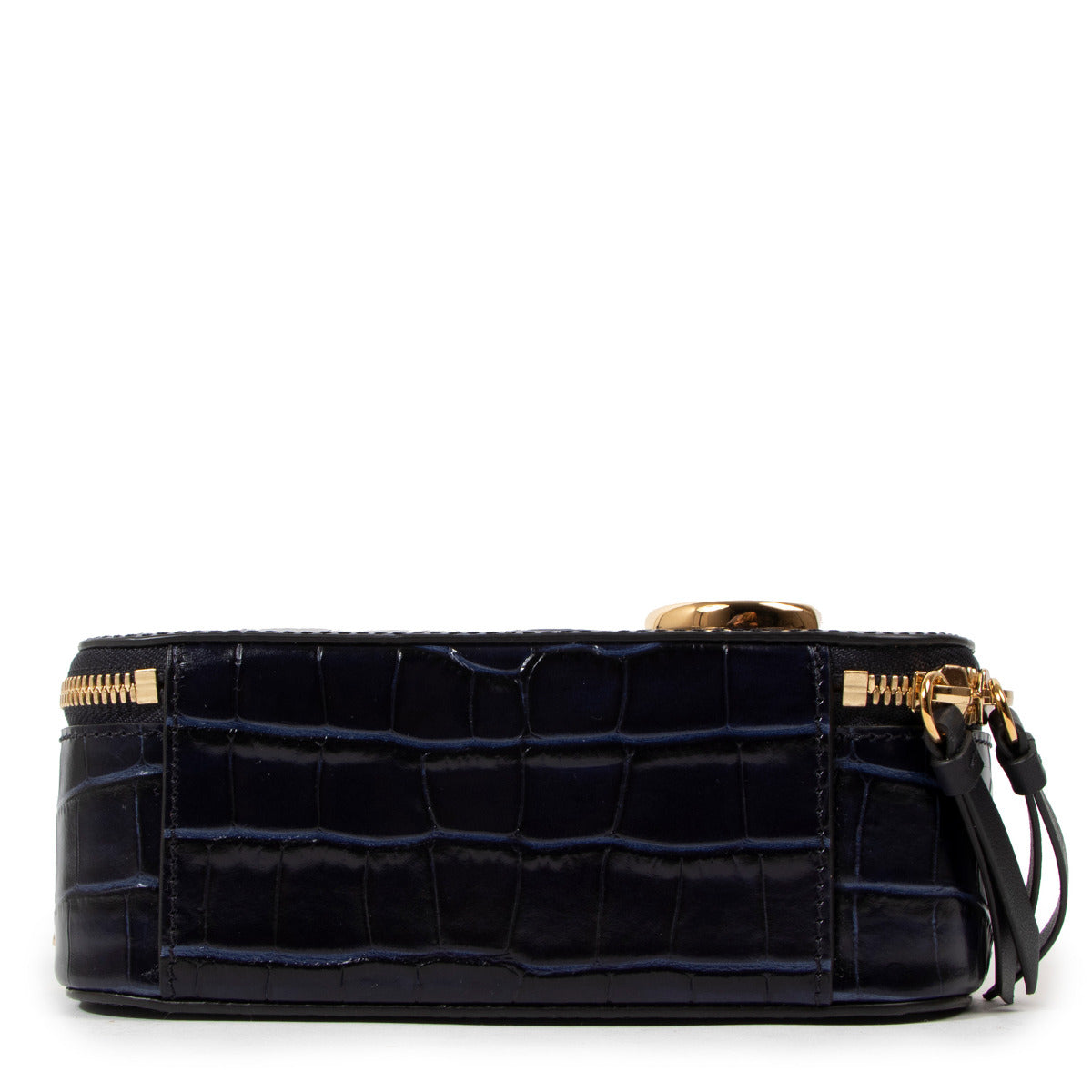 Sac boîte en cuir embossé croco bleu Chloé Mini Eyewear