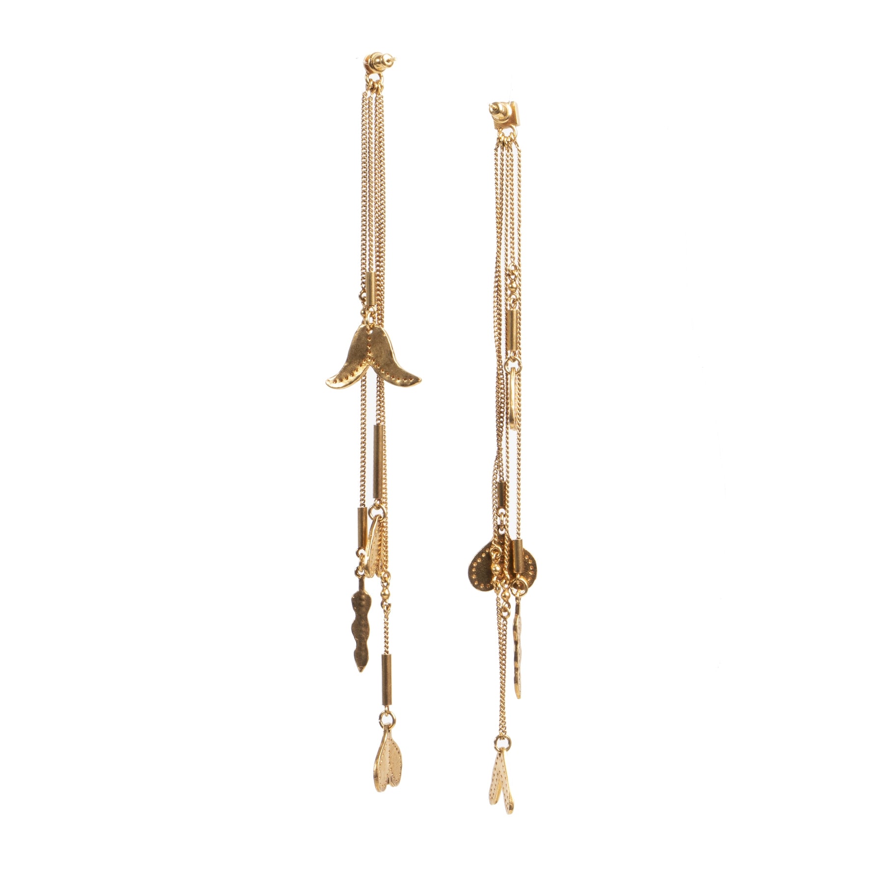 Authentieke Tweedehands Chloé Keira Gold Brass Earrings juiste prijs veilig online shoppen luxe merken webshop winkelen Antwerpen België mode fashion