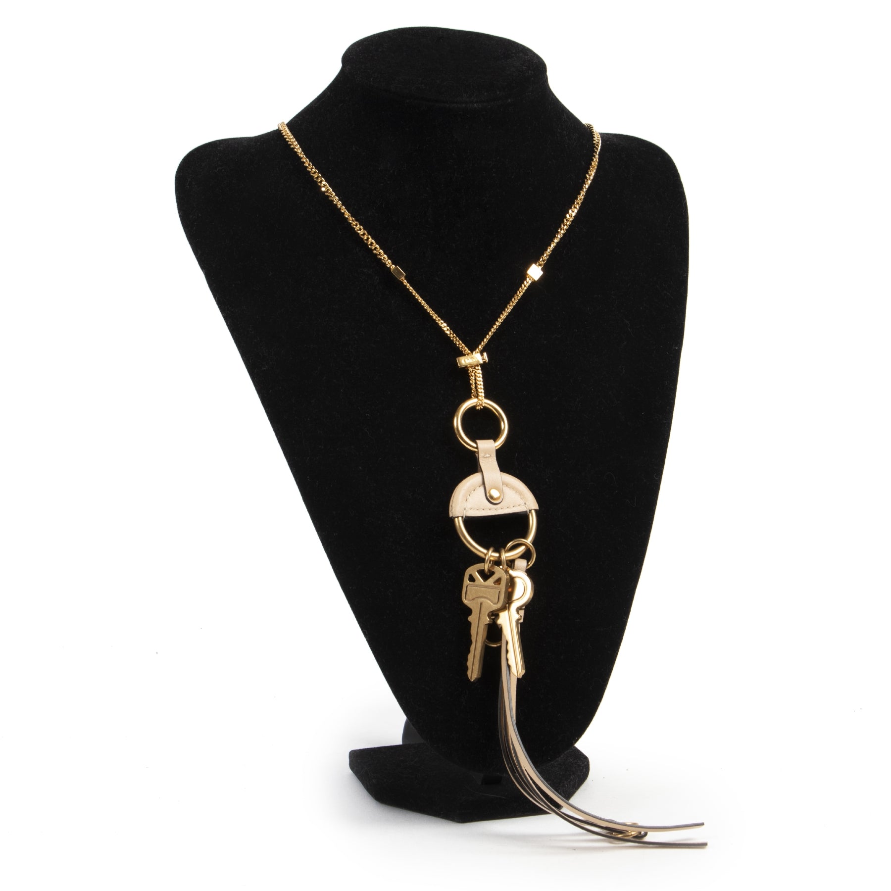 Authentic secondhand Chloé Golden Long Necklace designer accessories fashion luxury vintage webshop safe secure online shopping