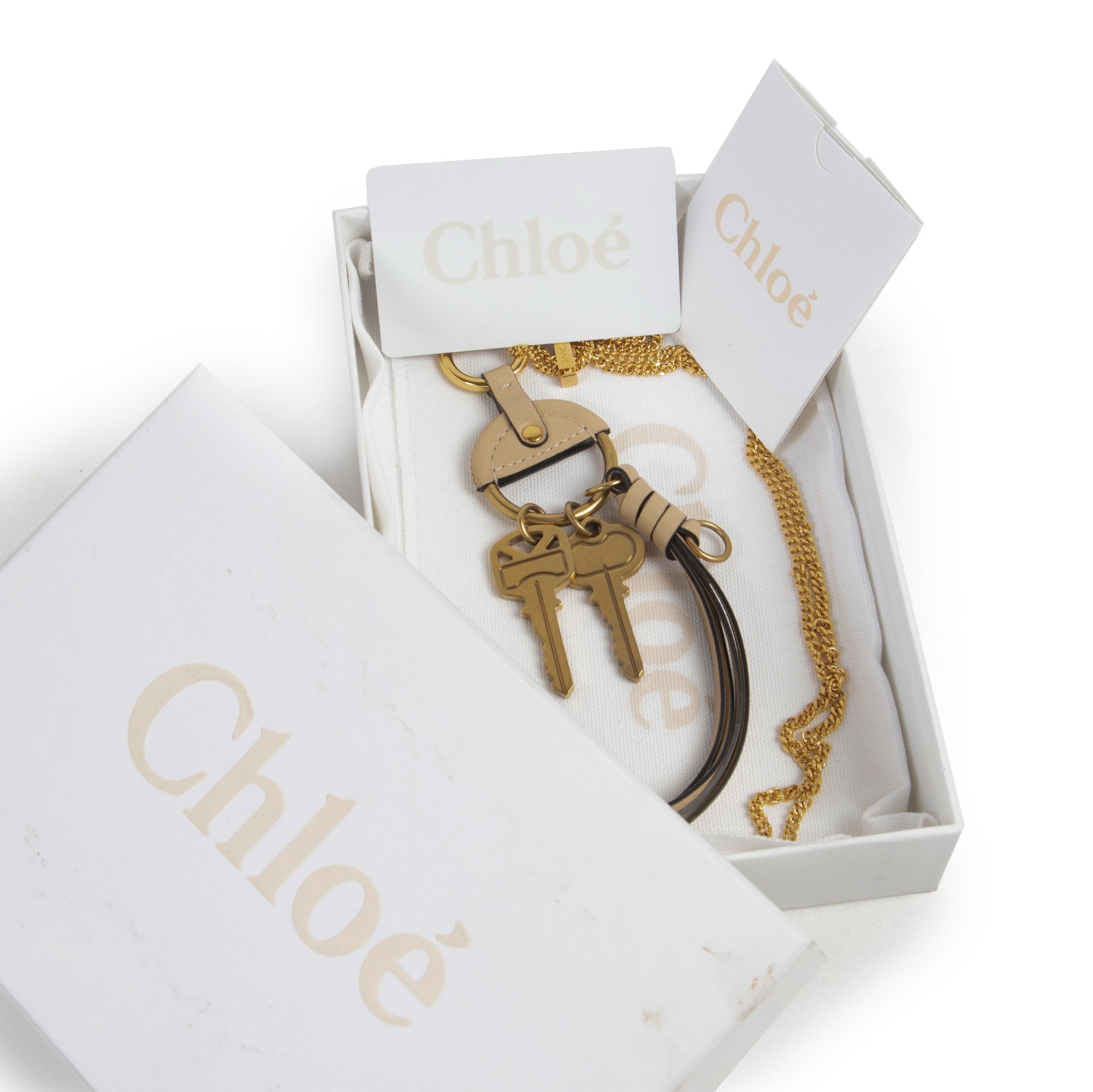 Authentic secondhand Chloé Golden Long Necklace designer accessories fashion luxury vintage webshop safe secure online shopping