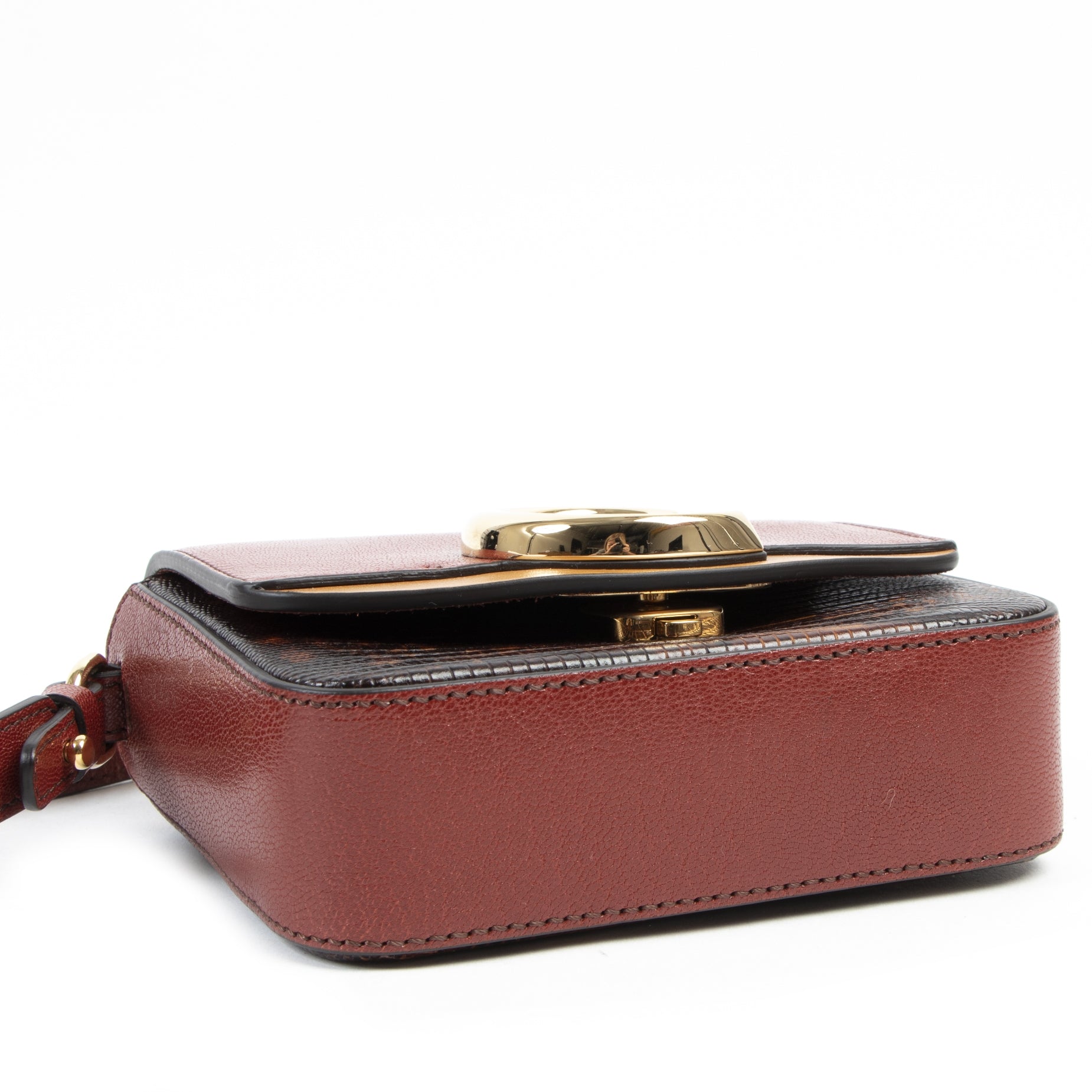 Chloé C Small Crossbody Sepia Red Bag for sale online at Labellov
