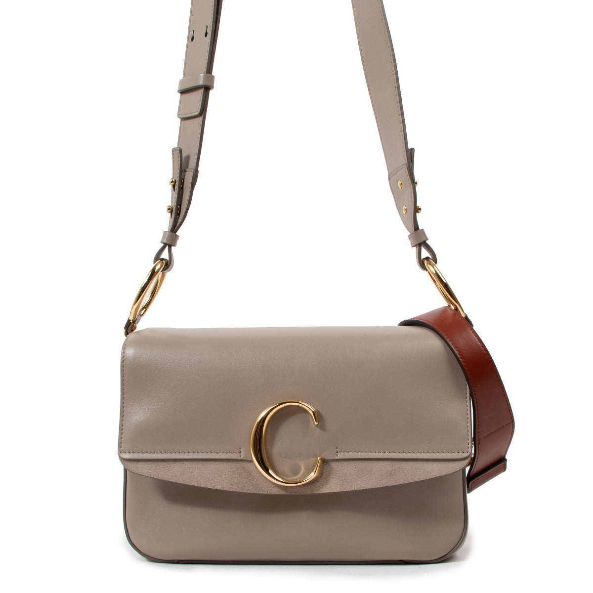 Chloé Motty Grey C Double Carry Shoulder Bag