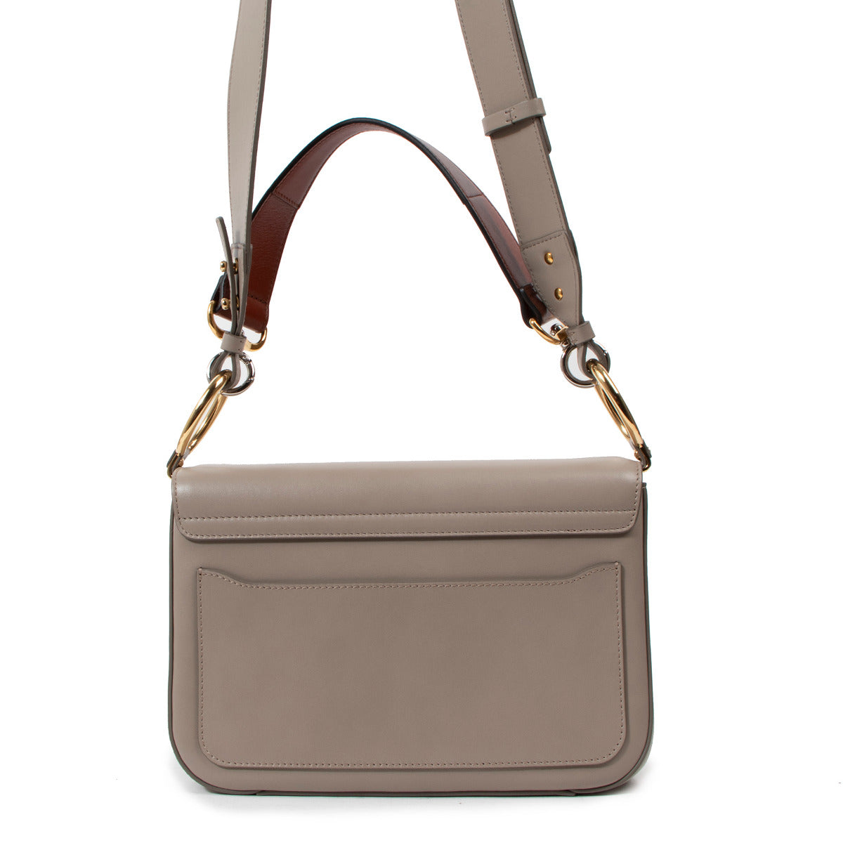 Chloé Motty Grey C Double Carry Shoulder Bag aan de beste prijs bij Labellov tweedehands luxe in Antwerpen.