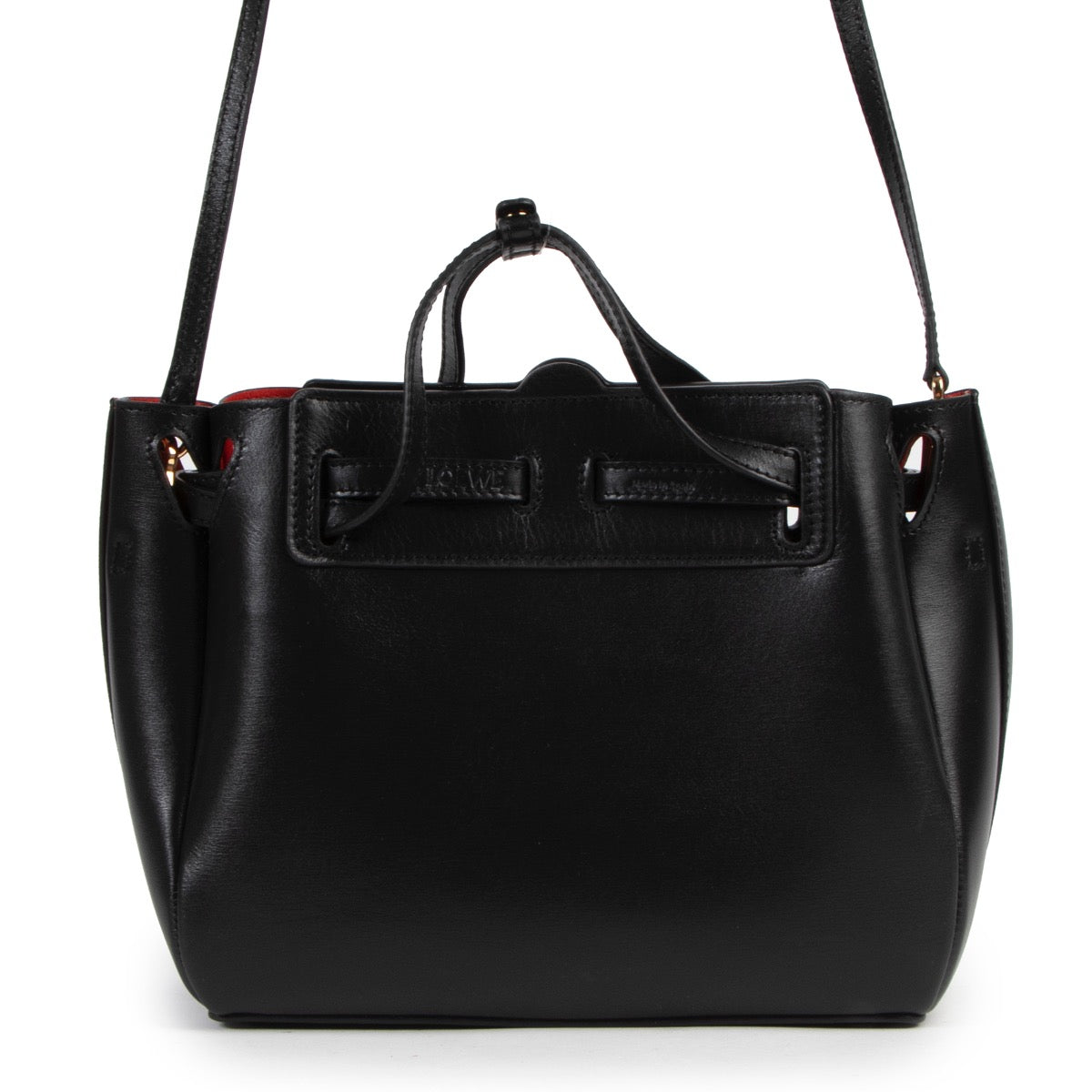 Koop veilig online op labellov.com Loewe Lazo zwarte schoudertas.