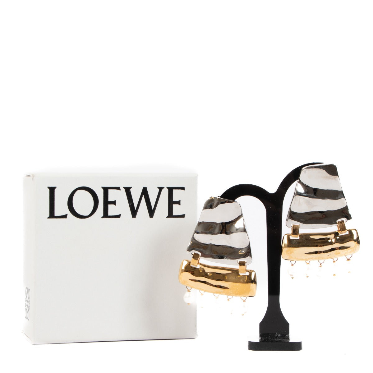Loewe Earth Gold/Silver Faux Pearl Earrings