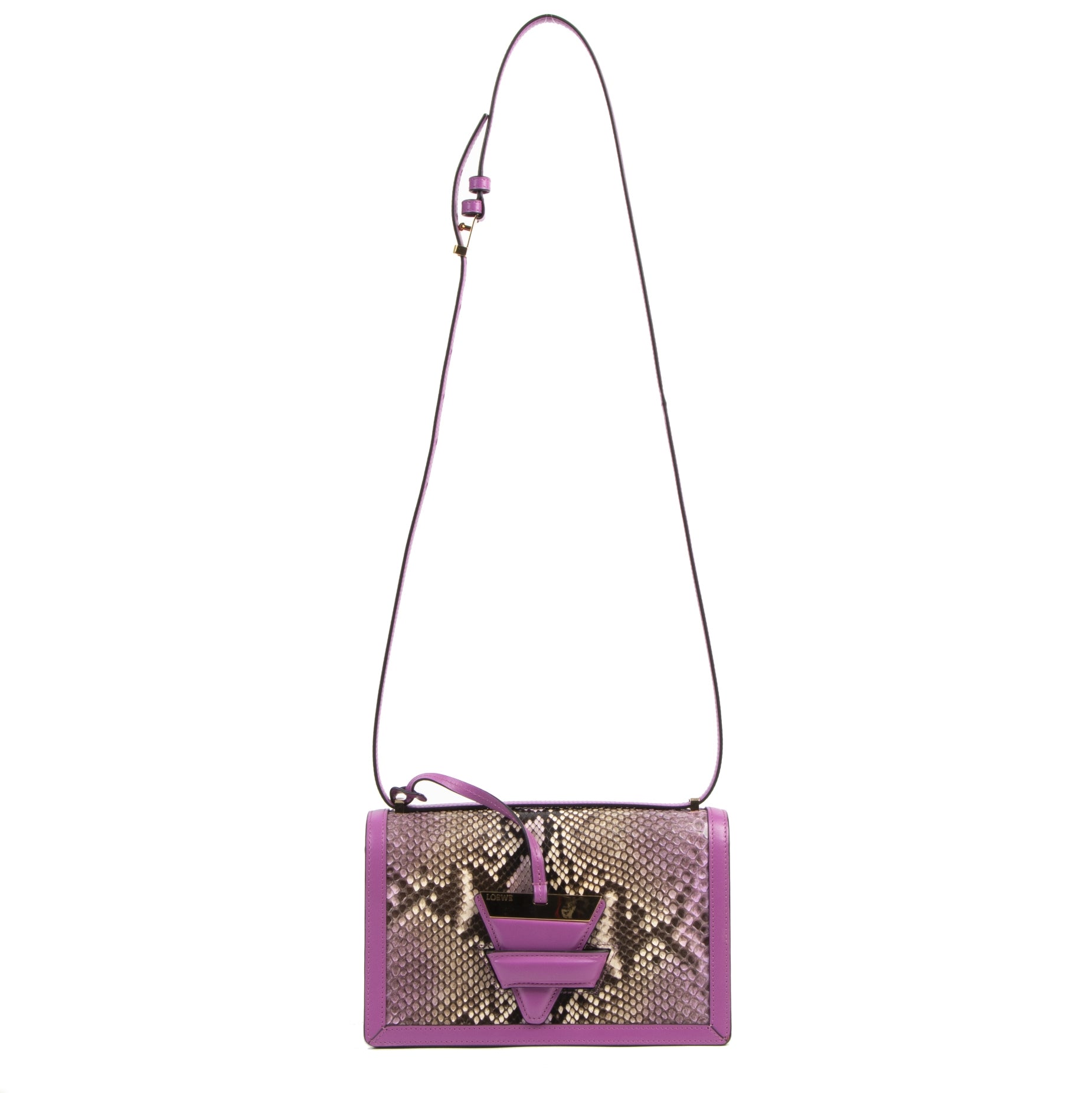 Achetez pour le meilleur prix Loewe Python Fuchsia Barcelona Bag 100% authentique
