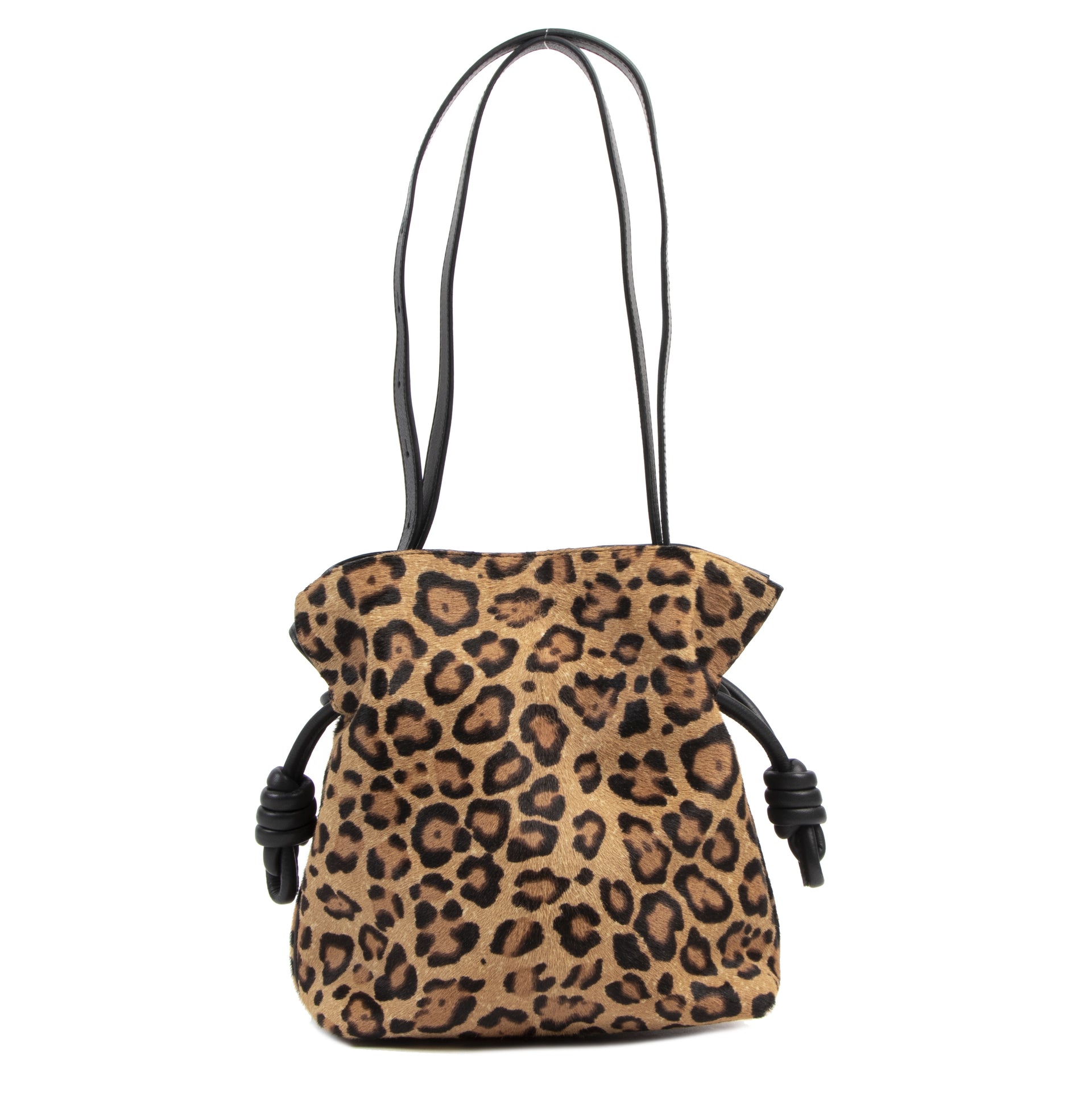 Loewe Small Flamenco Knot Leopard-Print Calf Hair Shoulder Bag pour le meilleur prix chez Labellov à Anvers