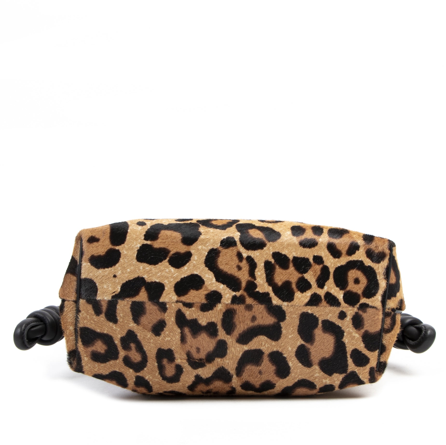 Loewe Small Flamenco Knot Leopard-Print Calf Hair Shoulder Bag