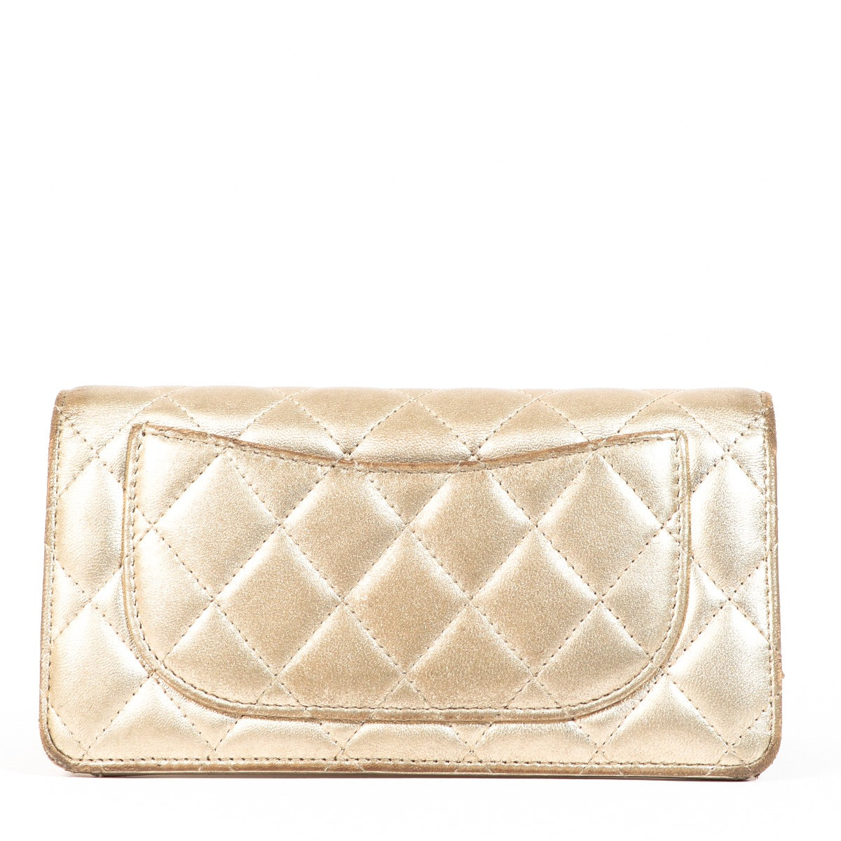 Chanel Metallic Gold Lambskin Classic Long Flap Wallet