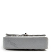 Chanel Grey Suede Caviar Leather Medium Classic Flap Bag