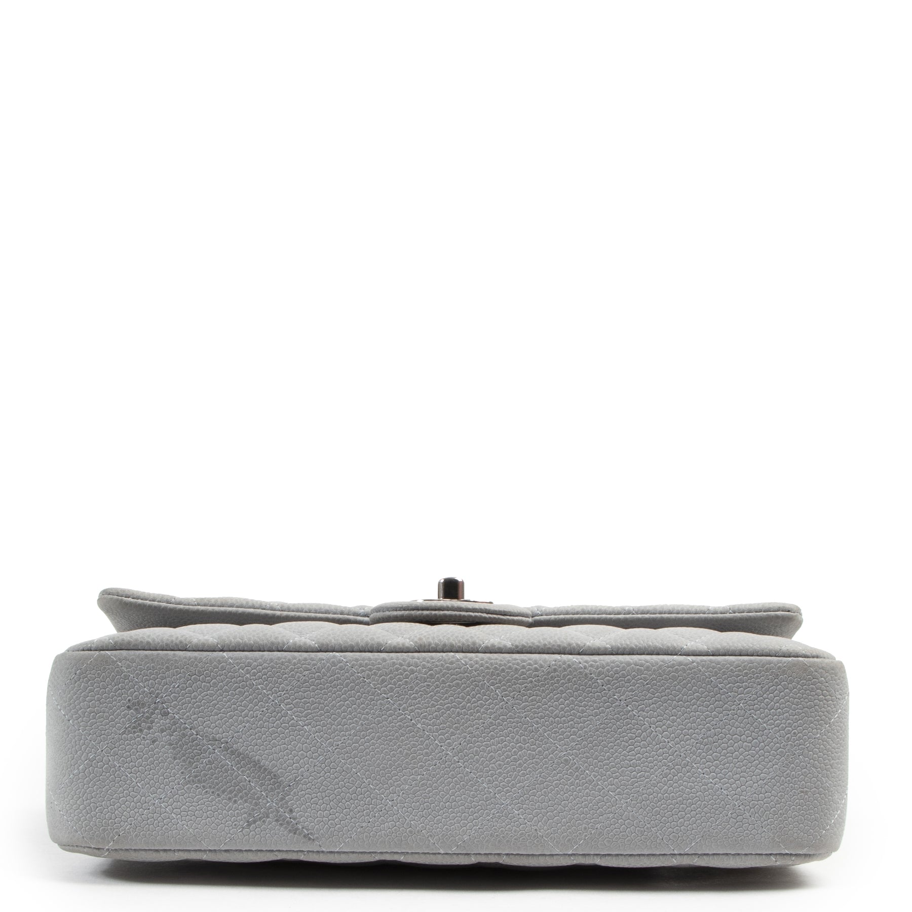 Chanel Grey Suede Caviar Leather Medium Classic Flap Bag