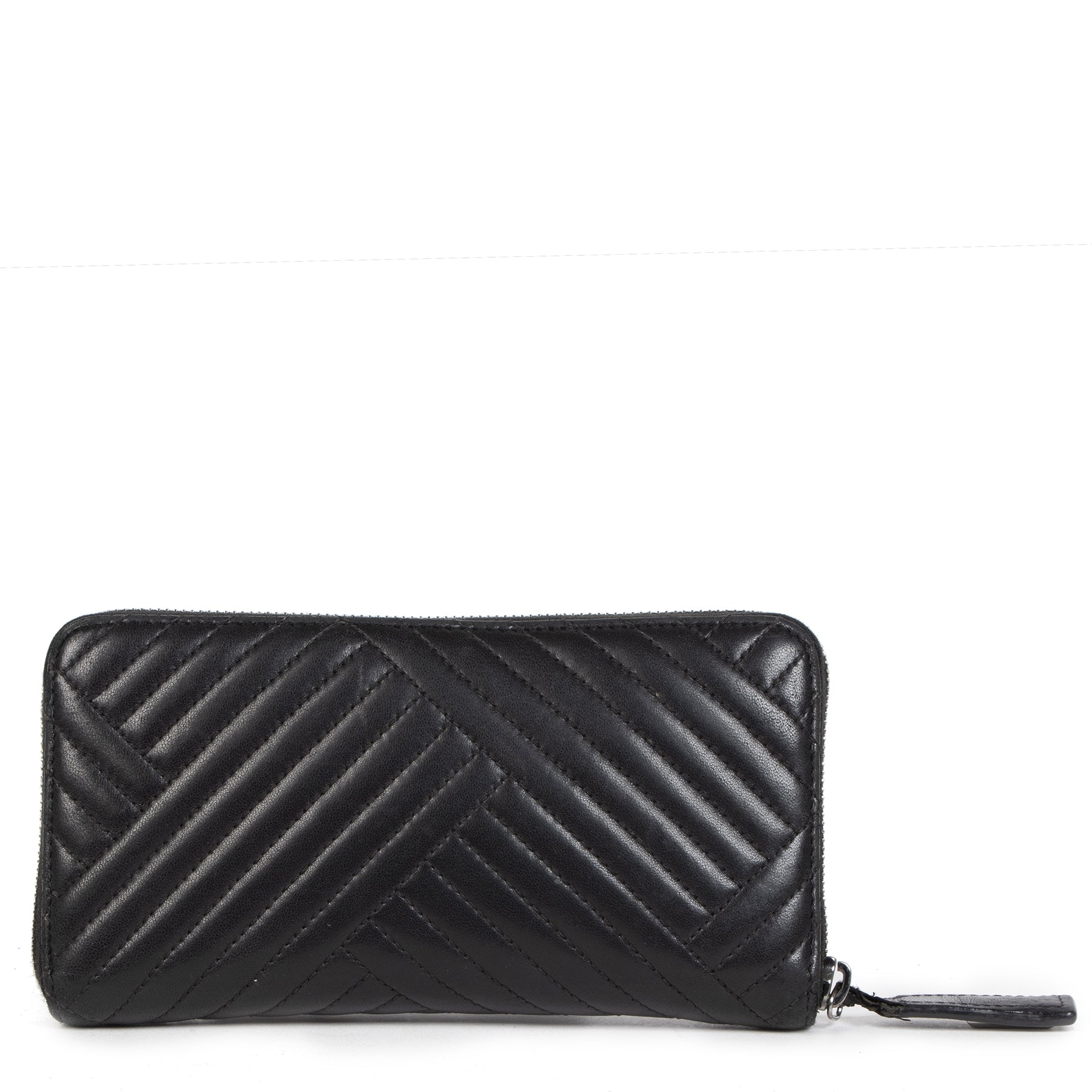 Authentique seconde-main vintage Chanel Black Crossing Wallet achète en ligne webshop LabelLOV