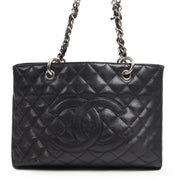 acheter en ligne seconde main Chanel GST Black Caviar Leather Shopping Tote