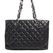 shop safe online Chanel GST Black Caviar Leather Shopping Tote