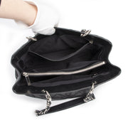 koop veilig online tegen de beste prijs Chanel GST Black Caviar Leather Shopping Tote